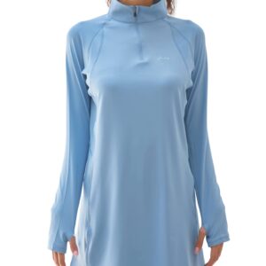 Sorbet Womens Long Sleeve Tops - Lightweight Women's UPF 50+ SPF Shirts for Women Long Sleeve - Athletic 1/4 Zip Pullover Women- Sun Protection Shirts for Hiking, Fishing, and Yoga Tunic Tops, Large