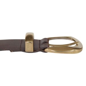 Lucky Brand Women Leather Bold Fashion Statement Belts, Sculpted Buckle-Brown, S (26-27")