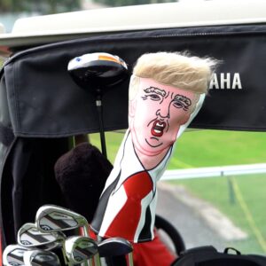 Donald Trump 2024 Save America Golf Driver Headcover | Great Gift for Republican Golfers | Premium Leather Exterior and Soft Protective Interior Fits Any Size Driver, MAGA