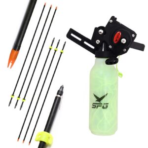 archery bow fishing reel kit bowfishing reel with bowfishing arrows set 40m fishing rope fiberglass fishing arrows bowfishing tool accessories (black)