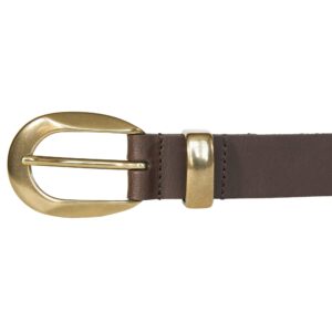 Lucky Brand Women Leather Bold Fashion Statement Belts, Sculpted Buckle-Brown, S (26-27")