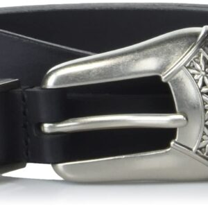 Lucky Brand Women Style Fashion Leather Belt, Western Buckle-Black, XL (34-35")