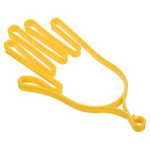 patikil golf gloves stretcher, 1 pack plastic keeper support rack holder dryer hanger frame for sports gloves maintenance, yellow