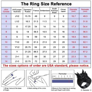 FaithHeart Punk Dragon Ring for Women Hip-hop Design Nordic Mythology Jewelry for Male