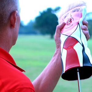 Donald Trump 2024 Save America Golf Driver Headcover | Great Gift for Republican Golfers | Premium Leather Exterior and Soft Protective Interior Fits Any Size Driver, MAGA