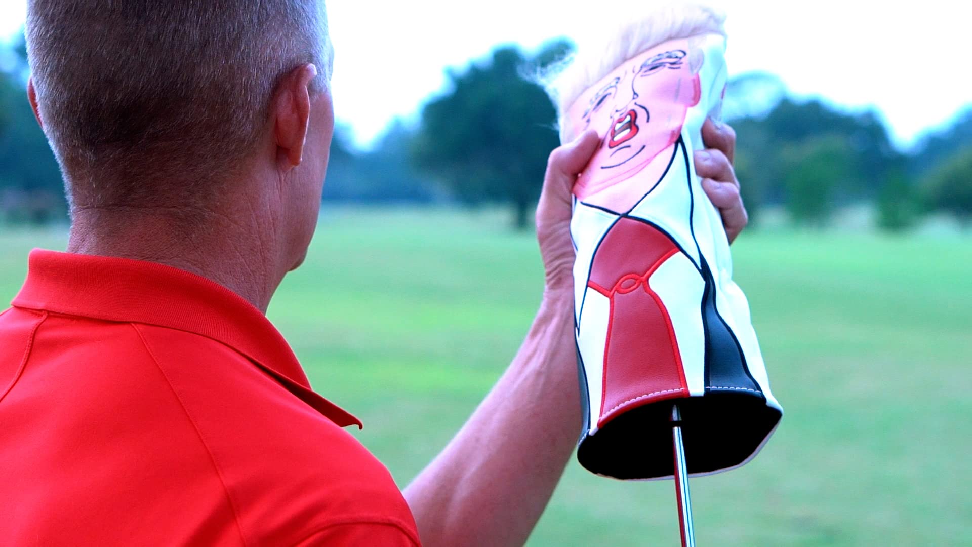 Donald Trump 2024 Save America Golf Driver Headcover | Great Gift for Republican Golfers | Premium Leather Exterior and Soft Protective Interior Fits Any Size Driver, MAGA