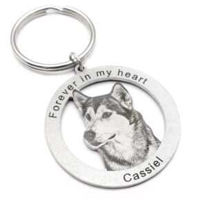 portrait your pet photo key chain personalized dog keychain custom picture keyrings dog photo keyring pet keepsake jewelrypet lover gift