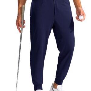 G Gradual Men's Golf Joggers Pants with Zipper Pockets Stretch Sweatpants Slim Fit Track Pants Joggers for Men Work Running (Navy, M)