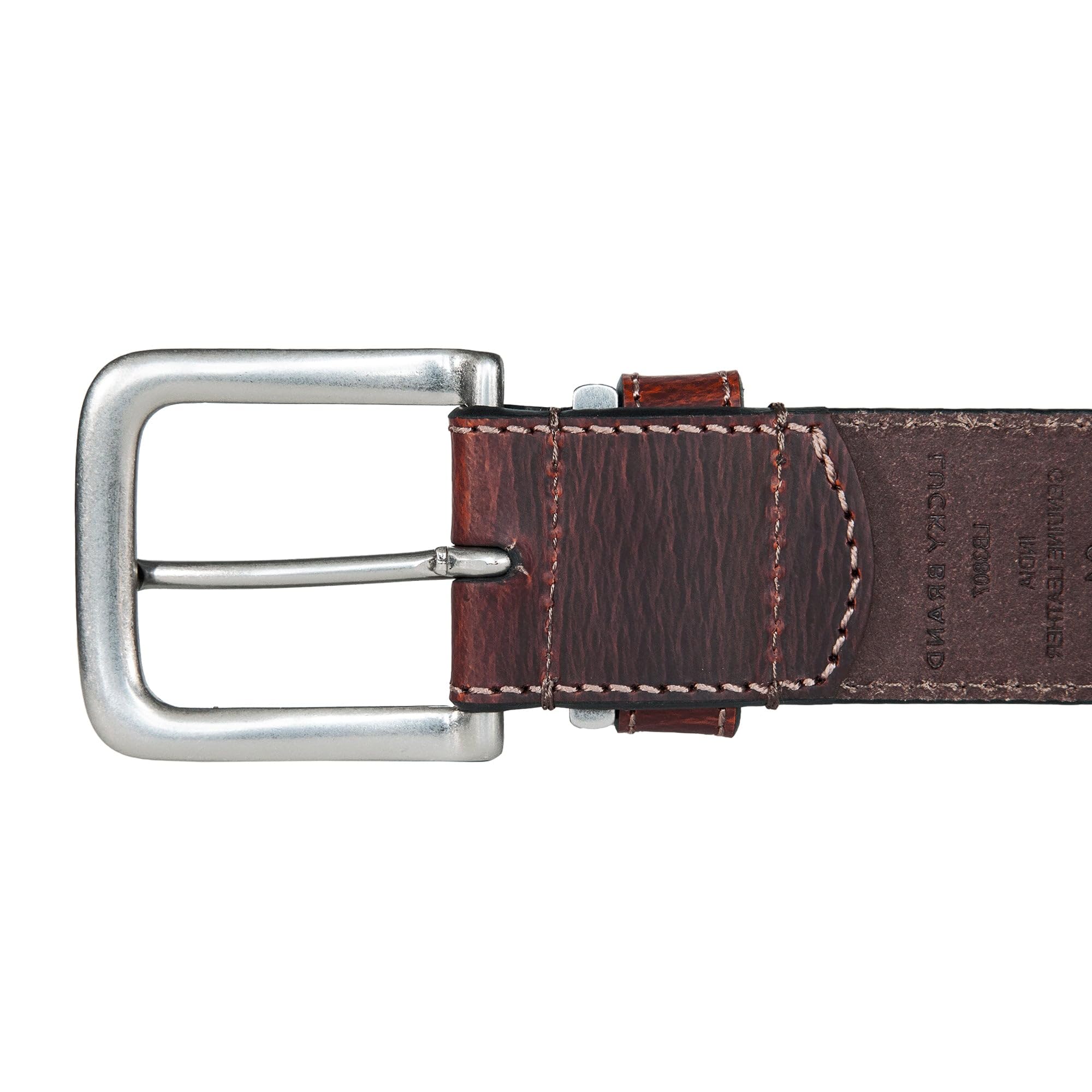 Lucky Brand Men Casual Belt, Leather Keeper-Brown, 40