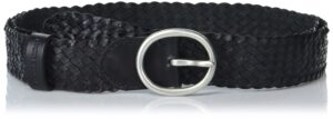 lucky brand women's western style braided leather belts, woven-black, small-medium