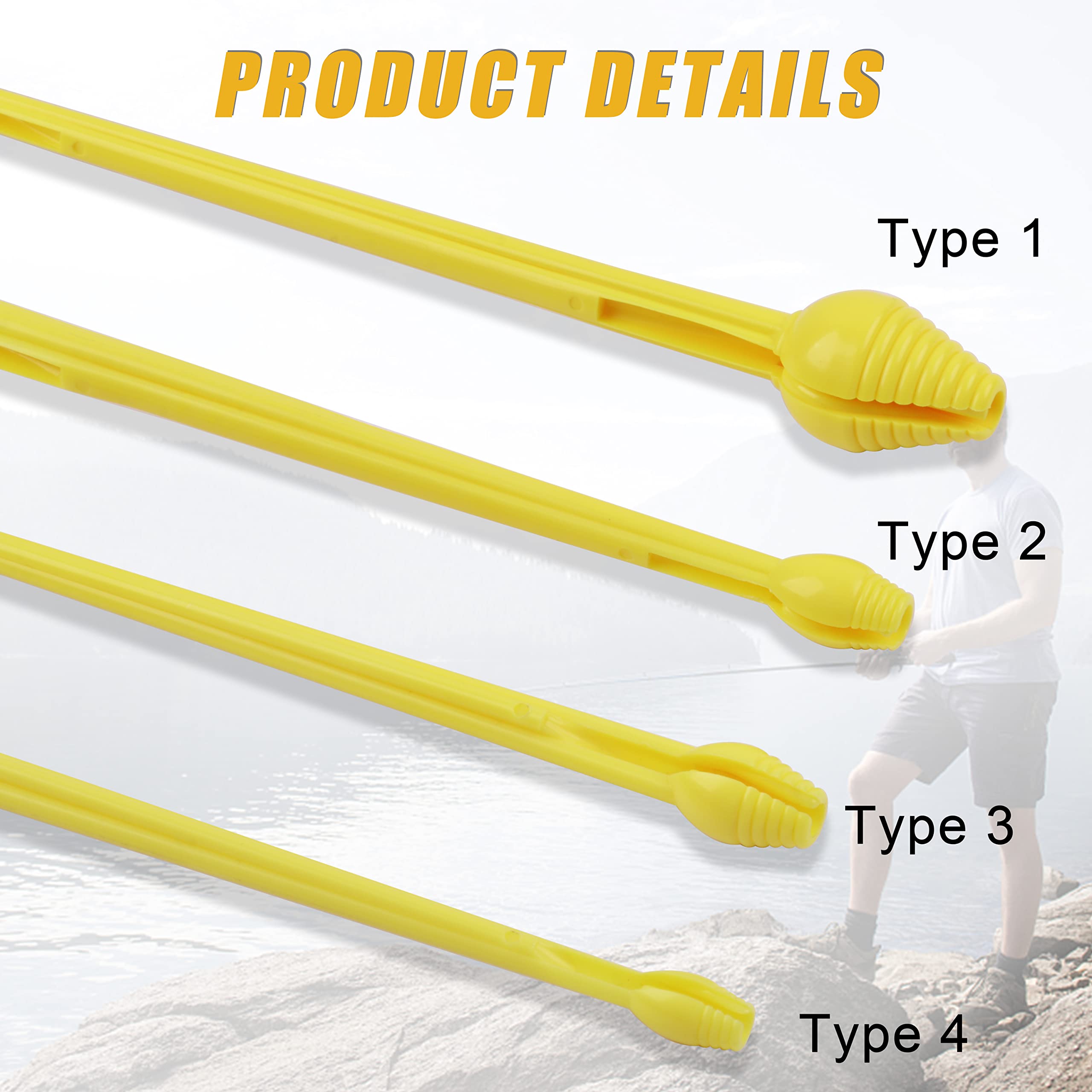 Fishing Hook Disgorger, 8pcs Snelled Fish Hook Remover Tool Fish Dehooker Plastic Portable Unhook Extractor Tool Fishing Saltwater Fishing Supplies Fishing Gear Accessories