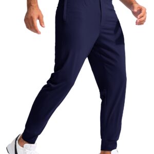 G Gradual Men's Golf Joggers Pants with Zipper Pockets Stretch Sweatpants Slim Fit Track Pants Joggers for Men Work Running (Navy, M)