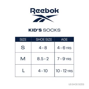 Reebok Boys' Quarter Socks - 12 Pack Stretch Performance Quarter Cut Arch Support Socks - Cushioned Athletic Socks for Boys, Size Large, Black/White/Grey Assortment