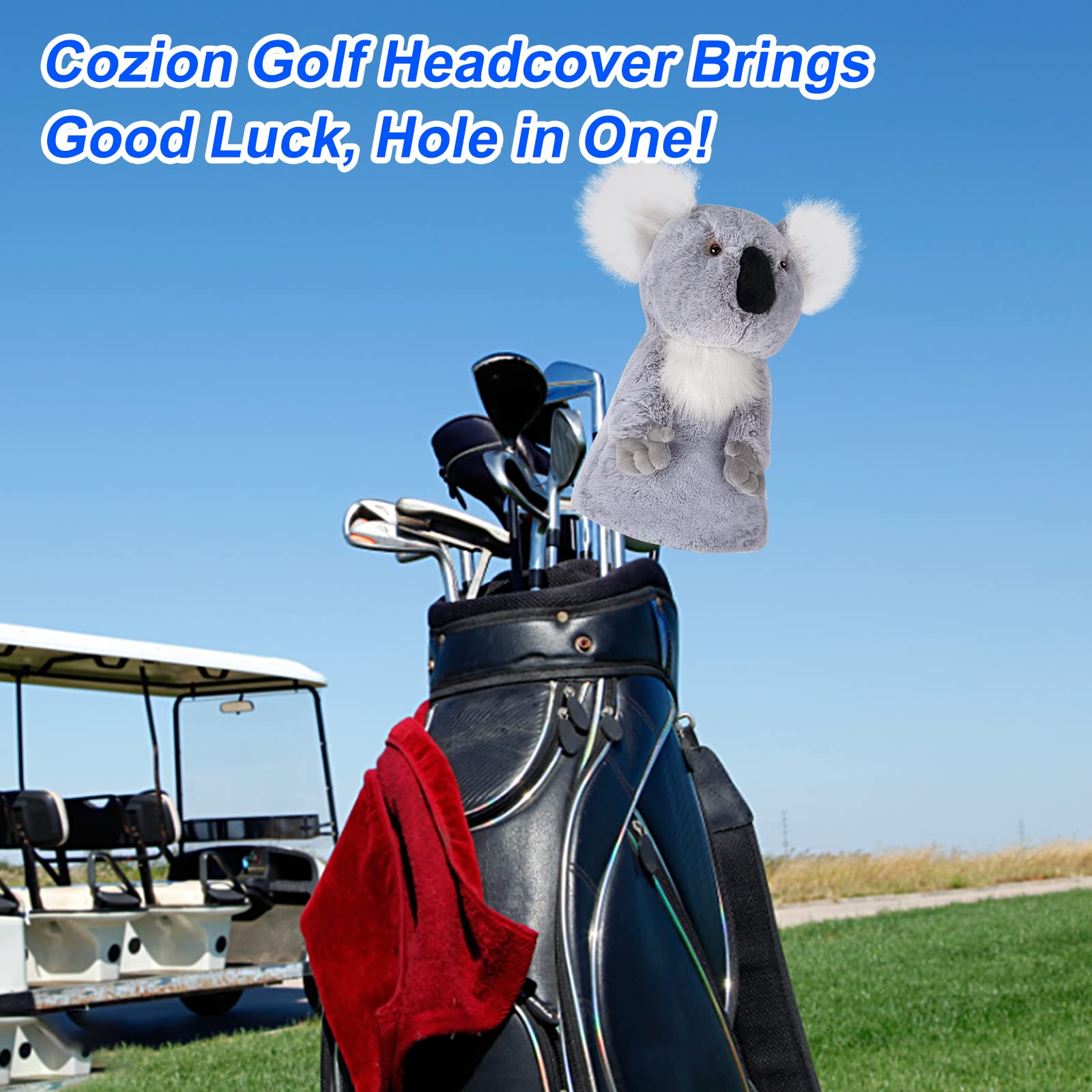 Cozion Golf Headcovers - Koala Golf Club Covers for Woods and Driver, Cute Animal Golf Club Head Covers