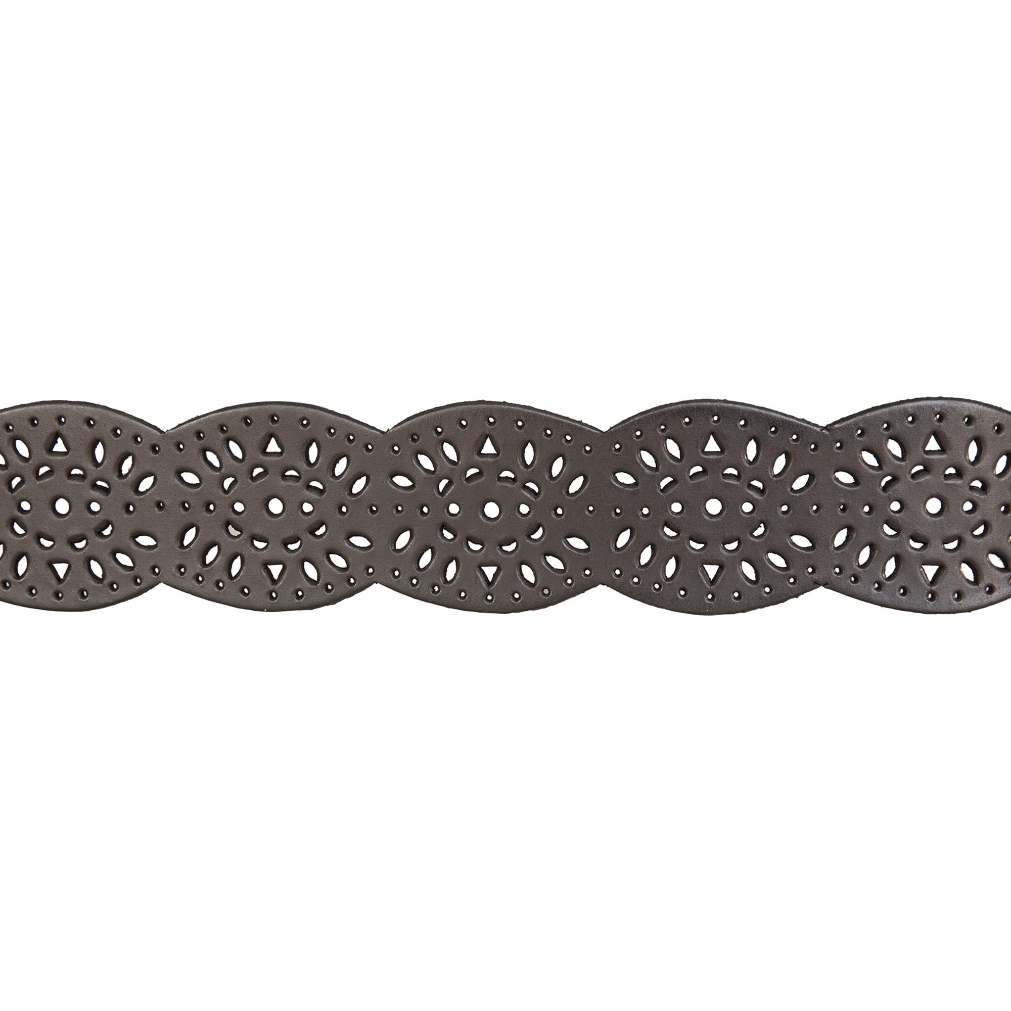 Lucky Brand Women Bold Fashion Statement Belts, Perforated Leather-Brown, XL (34-35")