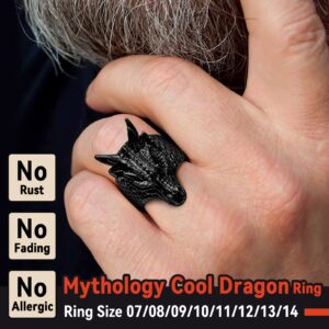 FaithHeart Punk Dragon Ring for Women Hip-hop Design Nordic Mythology Jewelry for Male