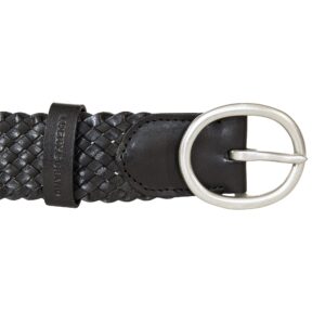 Lucky Brand Women's Western Style Braided Leather Belts, Woven-Black, Small-Medium