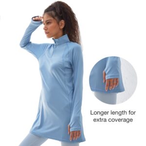 Sorbet Womens Long Sleeve Tops - Lightweight Women's UPF 50+ SPF Shirts for Women Long Sleeve - Athletic 1/4 Zip Pullover Women- Sun Protection Shirts for Hiking, Fishing, and Yoga Tunic Tops, Large