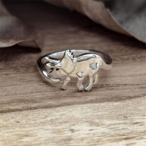 Sterling Silver Cute Dinosaur Ring Sets Silver Band Ring Stackable Finger Rings Sliver Rings Adjustable Minimalist Rings Tiny Dragon Rings for Women Men Jewelry Gifts Toddler Ring (silver, One Size)