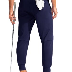 G Gradual Men's Golf Joggers Pants with Zipper Pockets Stretch Sweatpants Slim Fit Track Pants Joggers for Men Work Running (Navy, M)