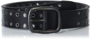 lucky brand men casual leather belt, grommet and stud-black, 36