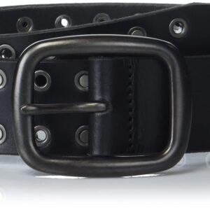 Lucky Brand Men Casual Leather Belt, Grommet and Stud-Black, 36