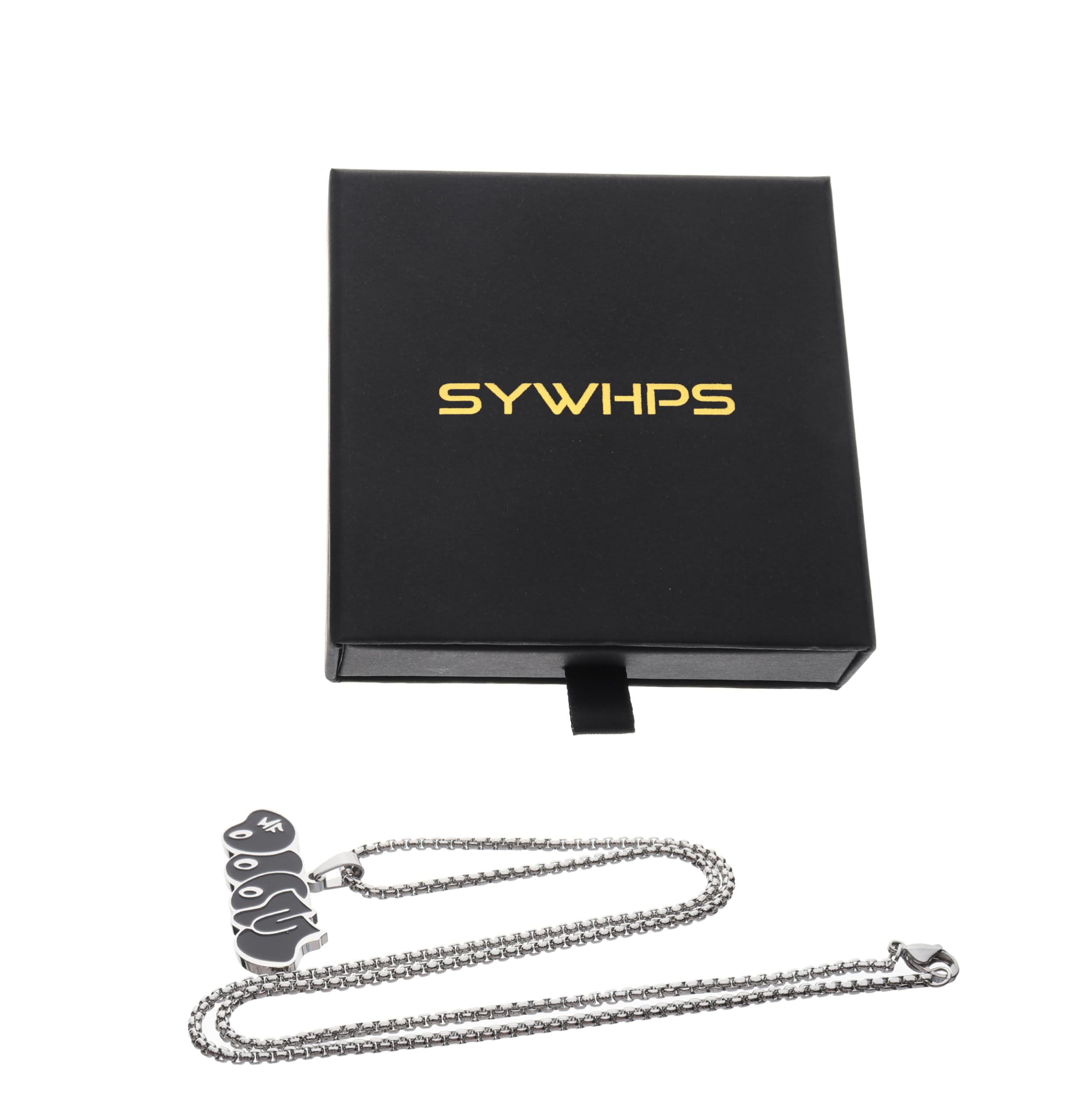 SYWHPS Dm Hip Hop Pendant Chain Necklace (Black dm)