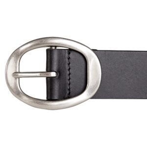 Lucky Brand Women Leather Bold Fashion Statement Belts, Sculpted Center Bar Buckle-Black, Medium, M (28-30")