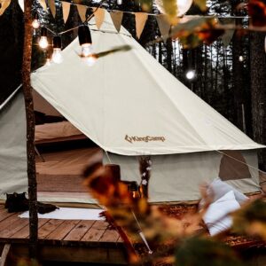 KingCamp Canvas Bell Tent for Camping, 4 Seasons 13.2ft/16.4ft Camping Yurt Tent, w/Stove Jacks, Luxury Glamping Waterproof and Breathable Tents for Family Camping Outdoor Hunting Party