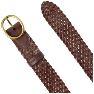 Lucky Brand Women's Western Style Braided Leather Belts, Woven-Brown, Small-Medium