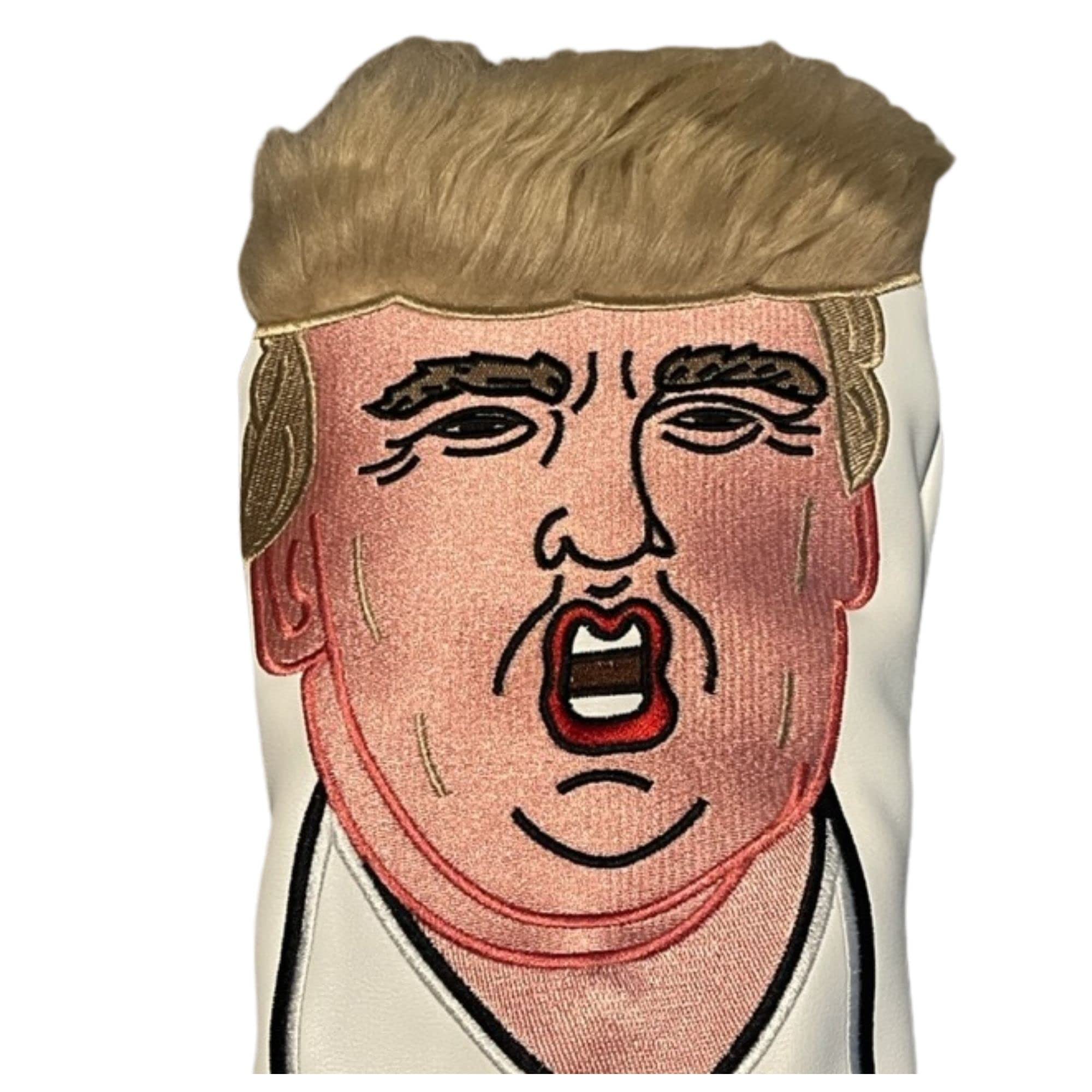 Donald Trump 2024 Save America Golf Driver Headcover | Great Gift for Republican Golfers | Premium Leather Exterior and Soft Protective Interior Fits Any Size Driver, MAGA