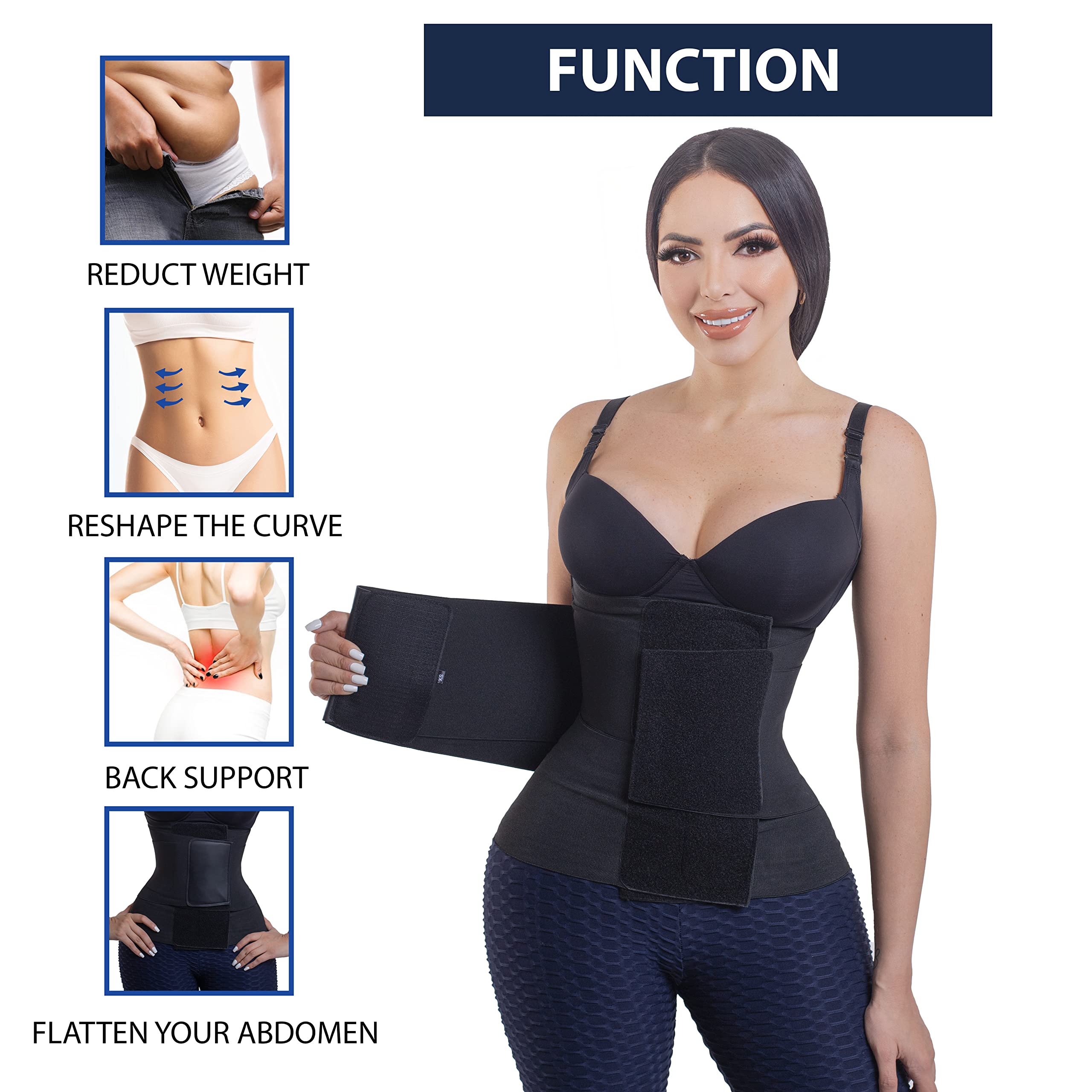 Silueta Perfecta Faja Colombiana tipo Reloj de Arena moldeadora y reductora ideal para el entrenamiento diario y uso cotidiano (Medium), Black