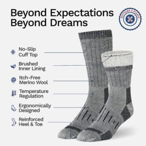 Buttons & Pleats Mens Merino Wool Socks Thermal Cozy Thick Winter Socks SM