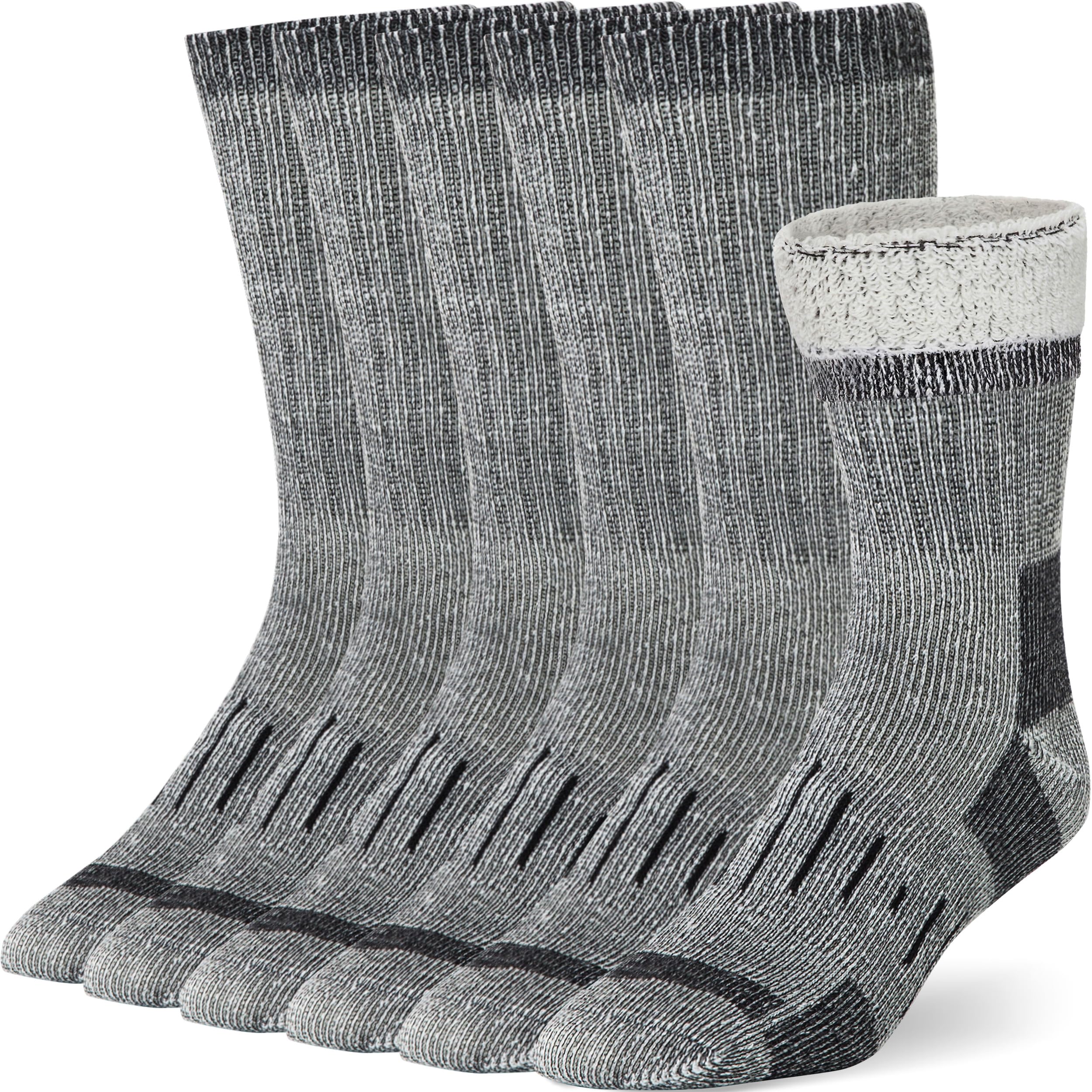 Buttons & Pleats Mens Merino Wool Socks Thermal Cozy Thick Winter Socks SM