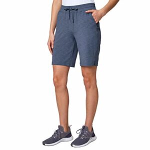 mondetta women's active bermuda short (x-large, vintage indigo space dye)