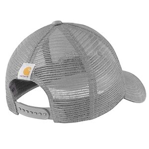 Carhartt Men's Canvas Mesh-Back Logo Graphic Cap, Asphalt/Black, OS