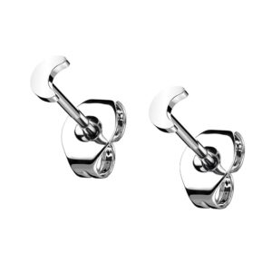 pierced owl 20ga g23 implant grade titanium threadless crescent moon top stud earrings, sold as a pair