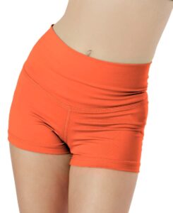 liakada dancewear girls' high waist booty shorts for dance, cheer, yoga, sports coral