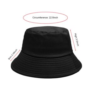 PFFY 2 Packs Bucket Hat for Women Men Cotton Summer Sun Beach Fishing Cap White+Black