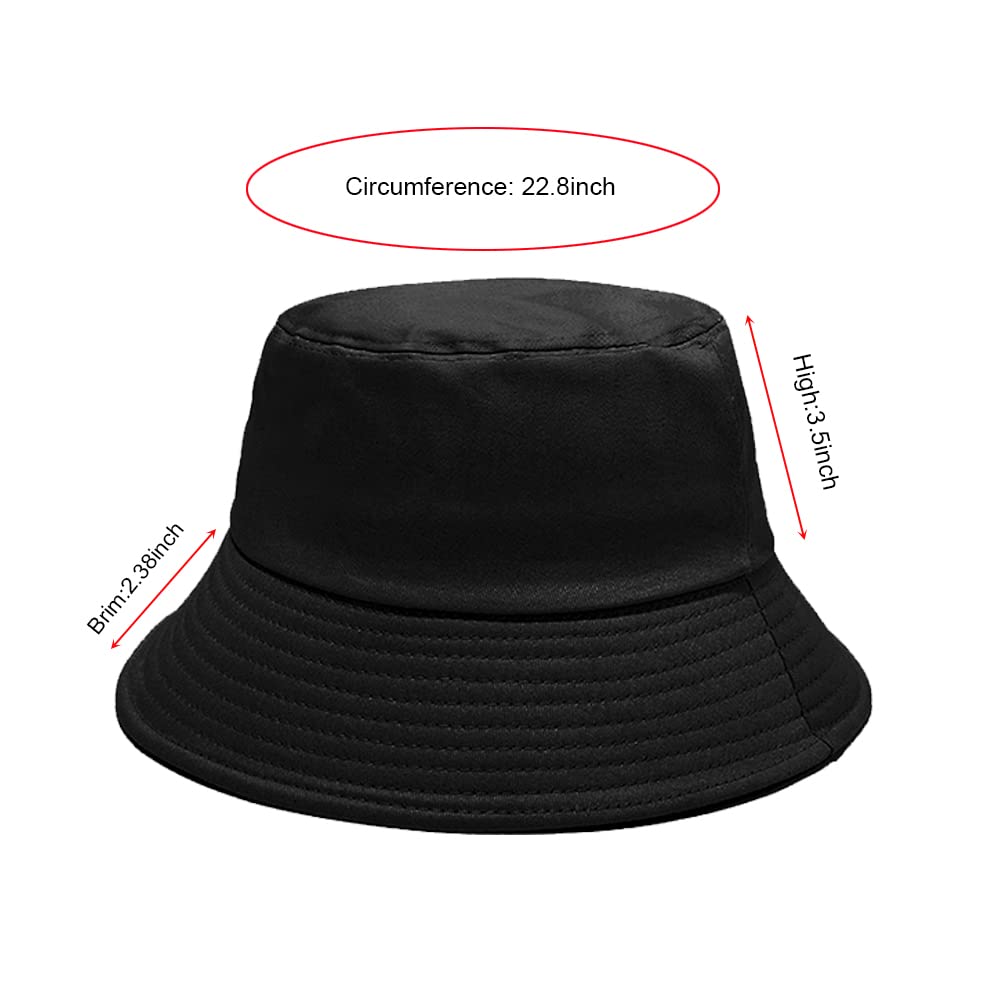 PFFY 2 Packs Bucket Hat for Women Men Cotton Summer Sun Beach Fishing Cap White+Black