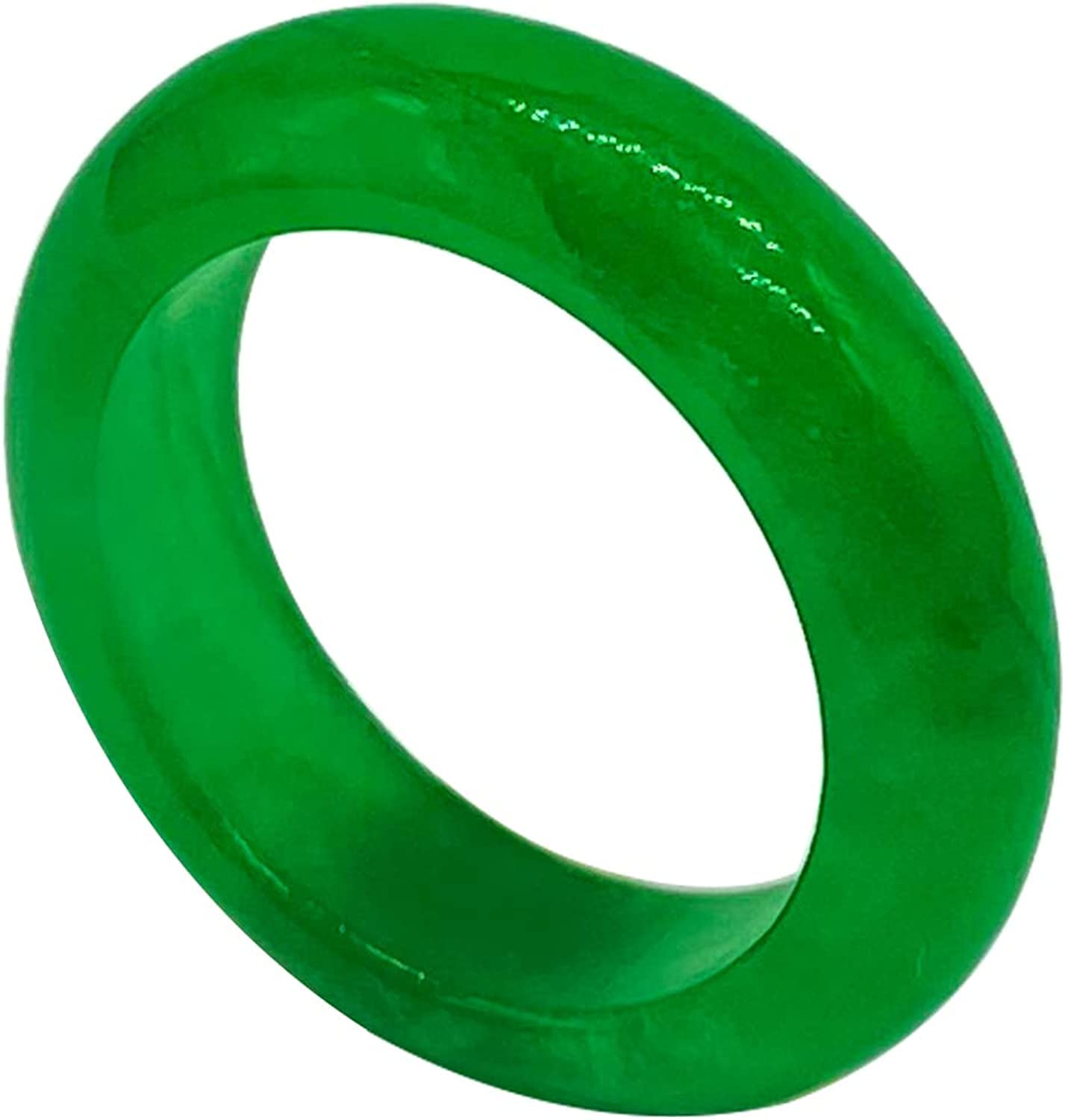 CJIAYUJEW Jade Rings for Women Good Luck Jade Ring Green Jade Rings Jewelry Size6-10 (7)