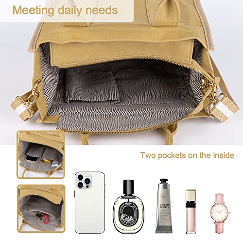 Canvas Tote Bag for Women Top Handle Handbag Crossbody Tote Bag for Women Canvas Tote Bag with Zipper Trendy Shoulder Bag Everything Tote Bag with Adjustable Strap