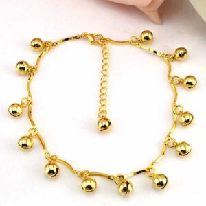 Rosary Bracelet Barefoot Bells Women Foot Bracelet Ankle Jewelry Beach Sandal Anklet - Ankle Bracelets for Women Teen Girls Jewelry Gifts (Gold, One Size)