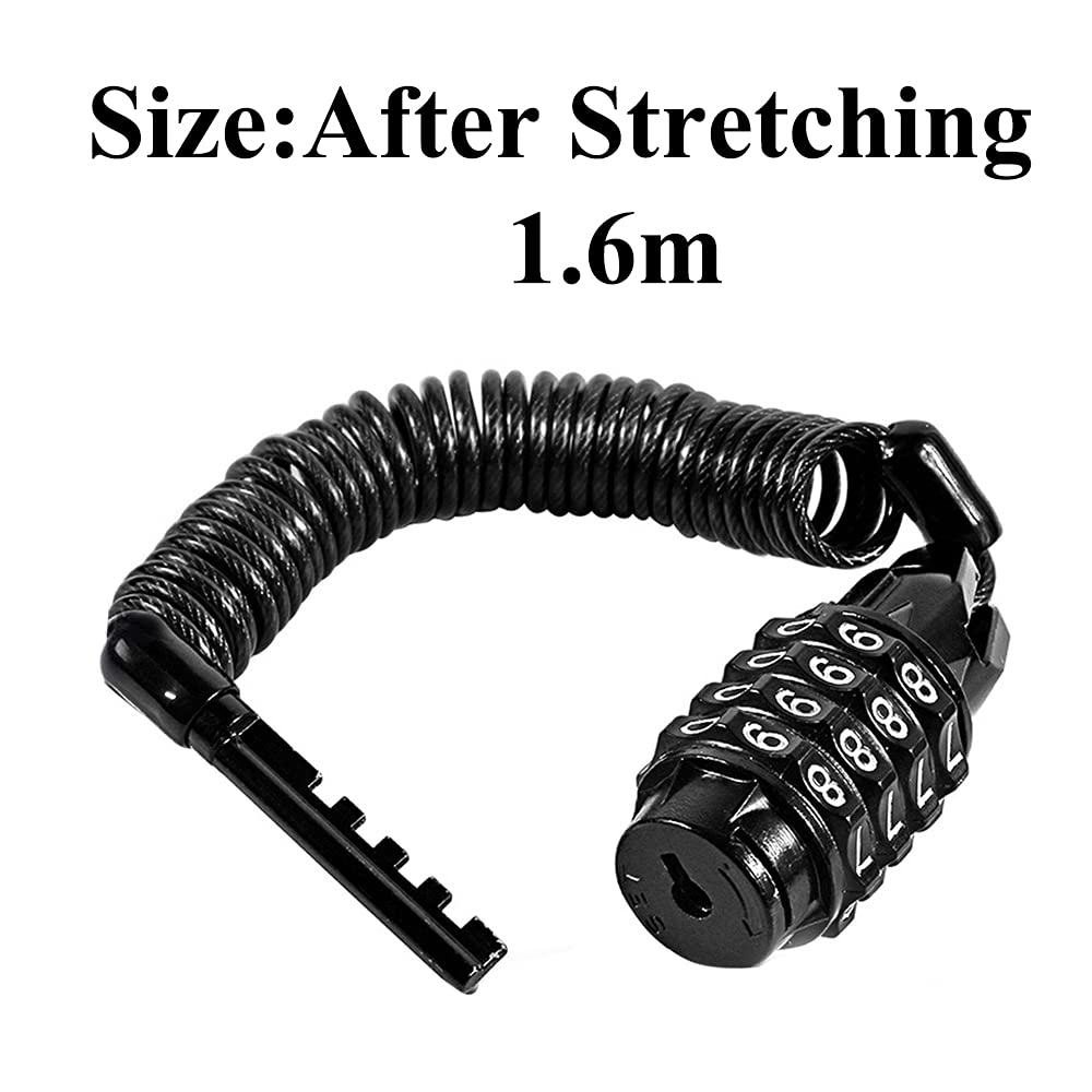 4-Digit Resettable Security Bicycle Lock Chain Bike Lock Cable Bicycle Accessories for E-Bike Mountain Bike Outdoor Ski Gate Accessories