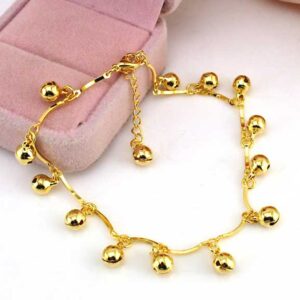 Rosary Bracelet Barefoot Bells Women Foot Bracelet Ankle Jewelry Beach Sandal Anklet - Ankle Bracelets for Women Teen Girls Jewelry Gifts (Gold, One Size)