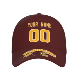 Wash1ngt0n Hat Caps Adjustable Custom Any Name & Number Gifts for Dad Men Kids Fans