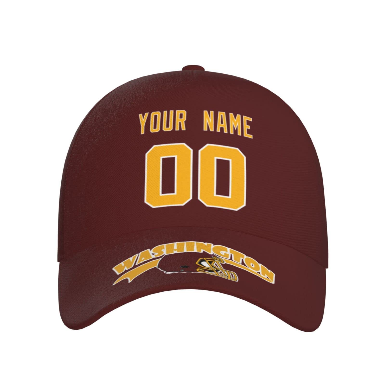 Wash1ngt0n Hat Caps Adjustable Custom Any Name & Number Gifts for Dad Men Kids Fans