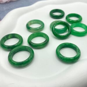 CJIAYUJEW Jade Rings for Women Good Luck Jade Ring Green Jade Rings Jewelry Size6-10 (7)