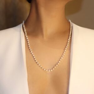 Birger Jarls 23 Gold Necklace for Women, AAAA+ Freshwater Pearl Necklace, Dainty Gold Layered Back Necklace for Women Girls Wedding Luxury Jewelry