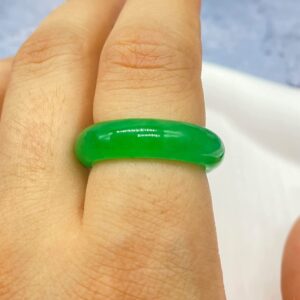 CJIAYUJEW Jade Rings for Women Good Luck Jade Ring Green Jade Rings Jewelry Size6-10 (7)